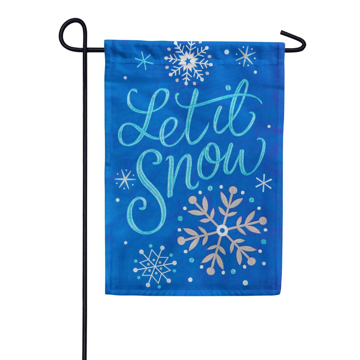 Custom Decor Let it Snow Applique Garden Flag