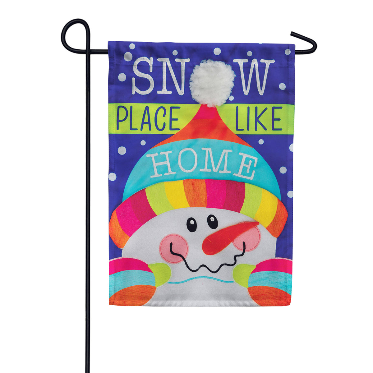 Custom Decor Applique Garden Flag - Snowplace Snowman