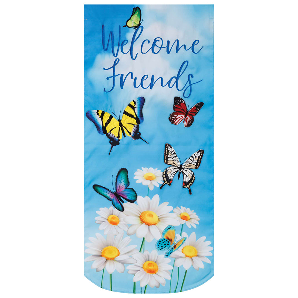 Welcome Butterflies Applique Banner