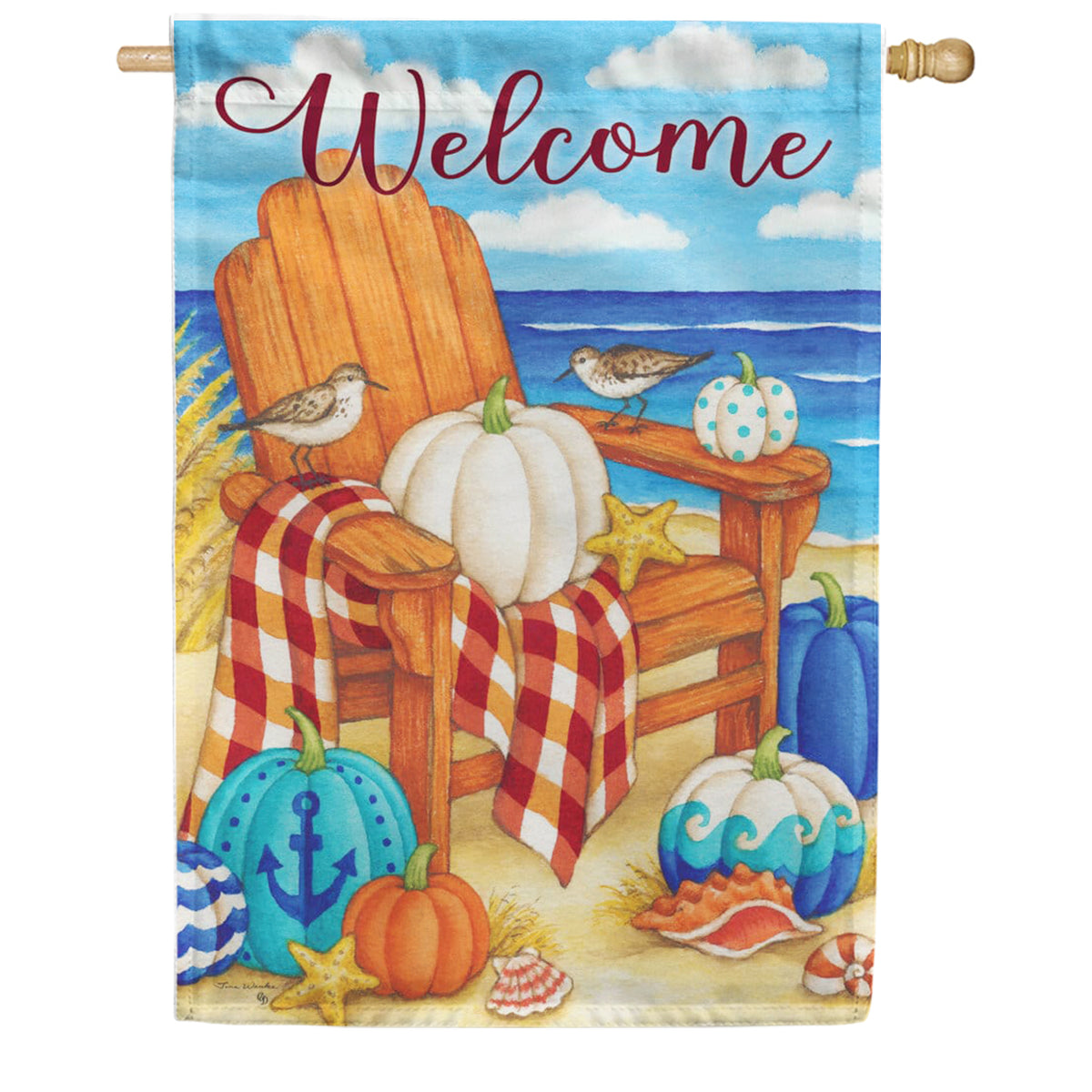 Custom Decor Fall Beach House Flag