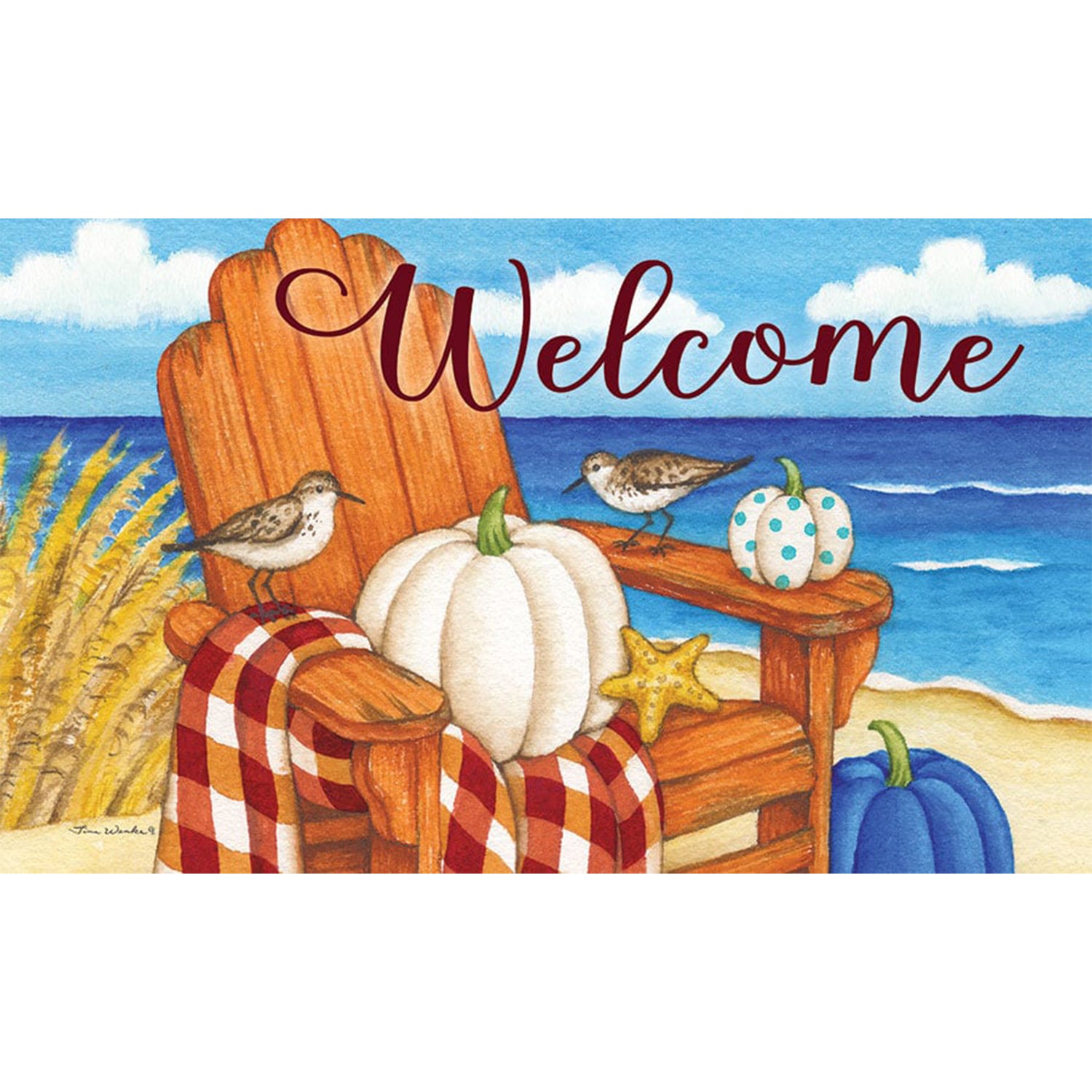 Custom Decor Mat - Fall Beach
