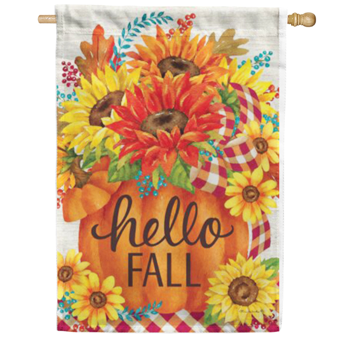 Custom Decor Pumpkin Sunflower House Flag