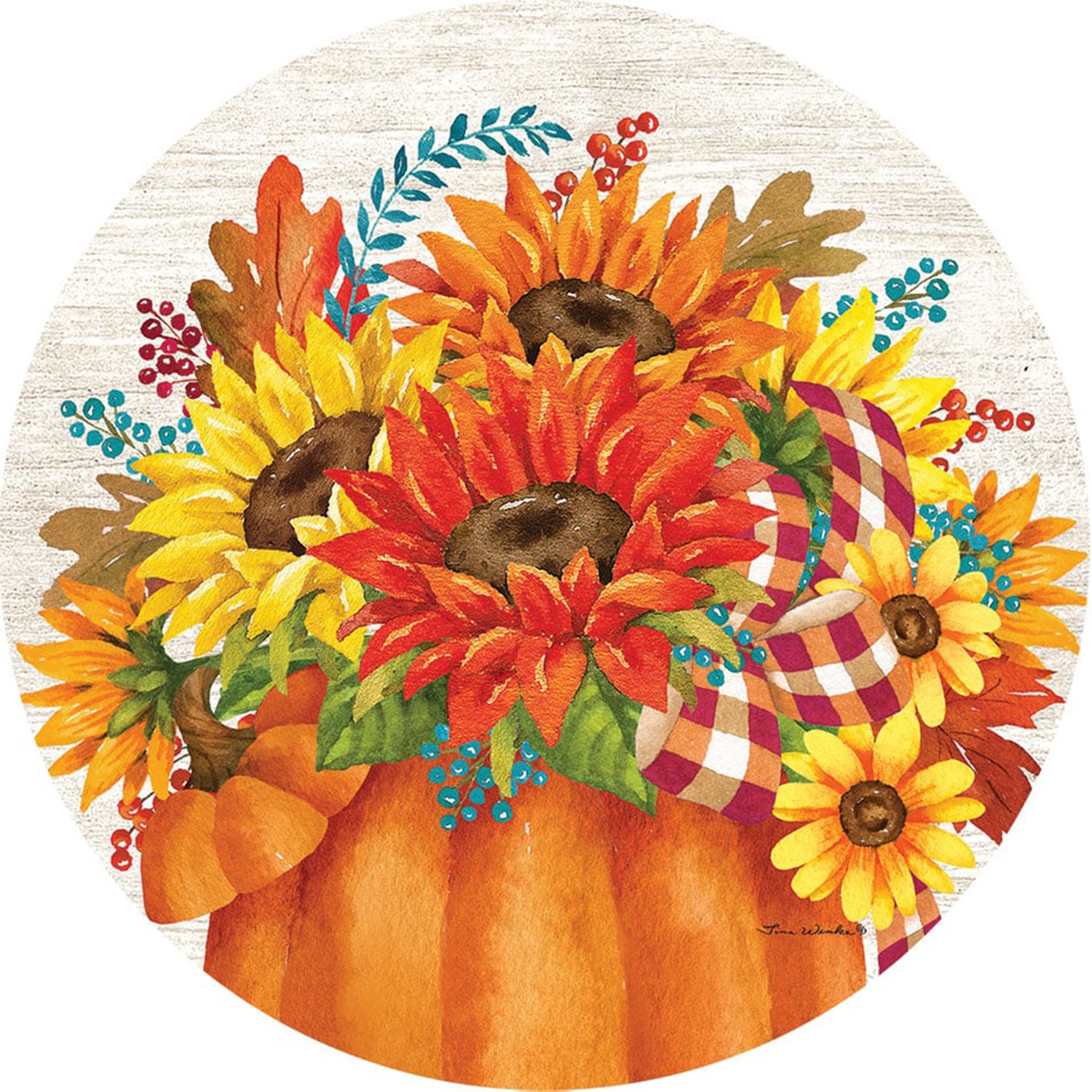 Custom Decor Accent Magnet - Pumpkin Sunflower