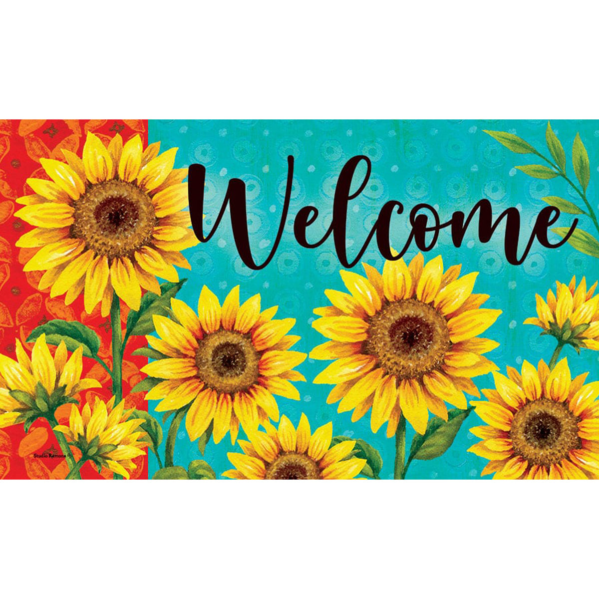 Custom Decor Mat - Sunflower Welcome