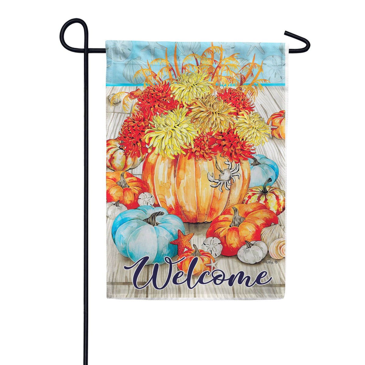 Custom Decor Coastal Fall Welcome Garden Flag