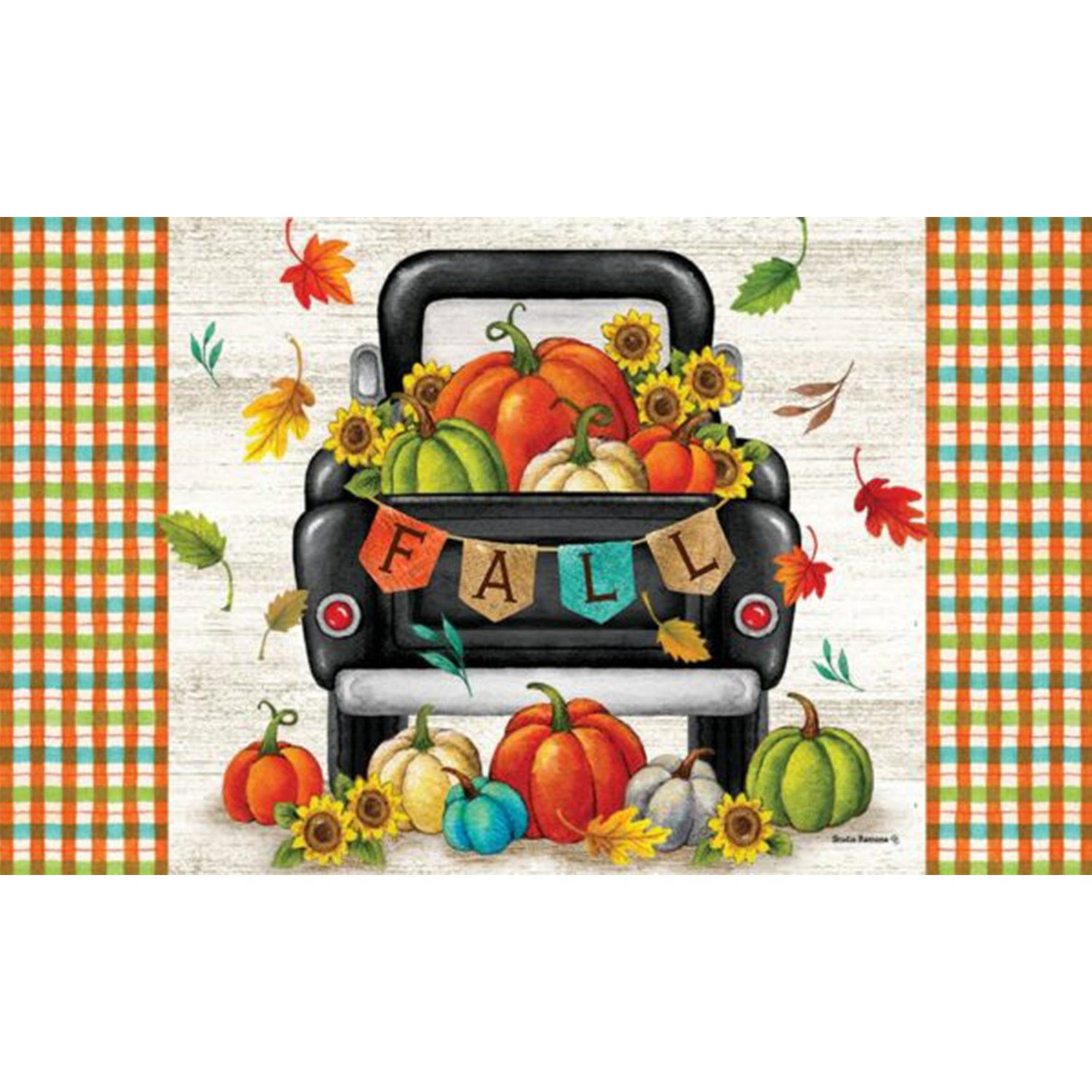 Custom Decor Mat - Pumpkin Truck