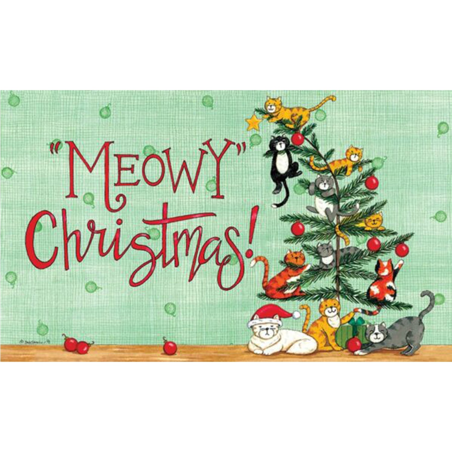 Custom Decor Mat - Meowy Christmas