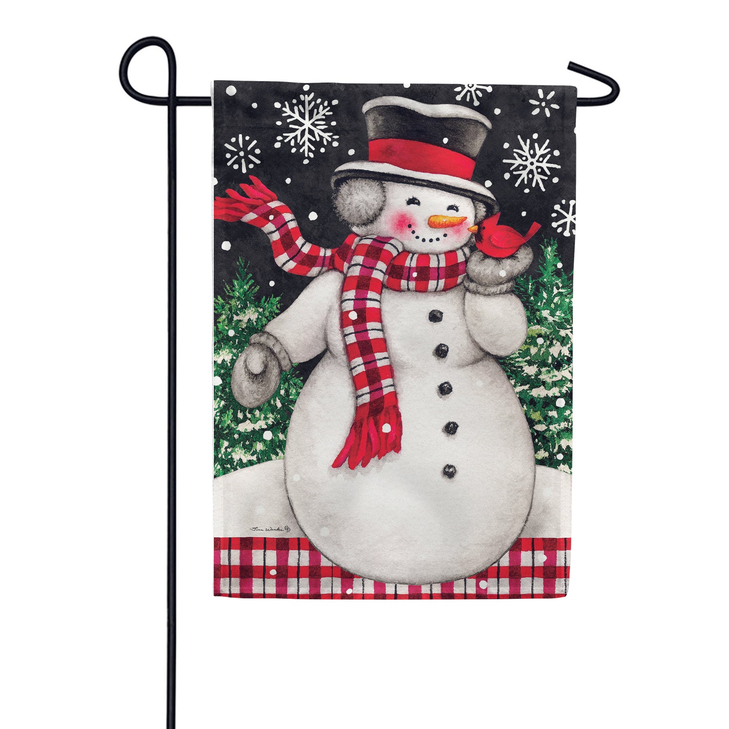 Custom Decor Garden Flag - Snowman & Cardinal