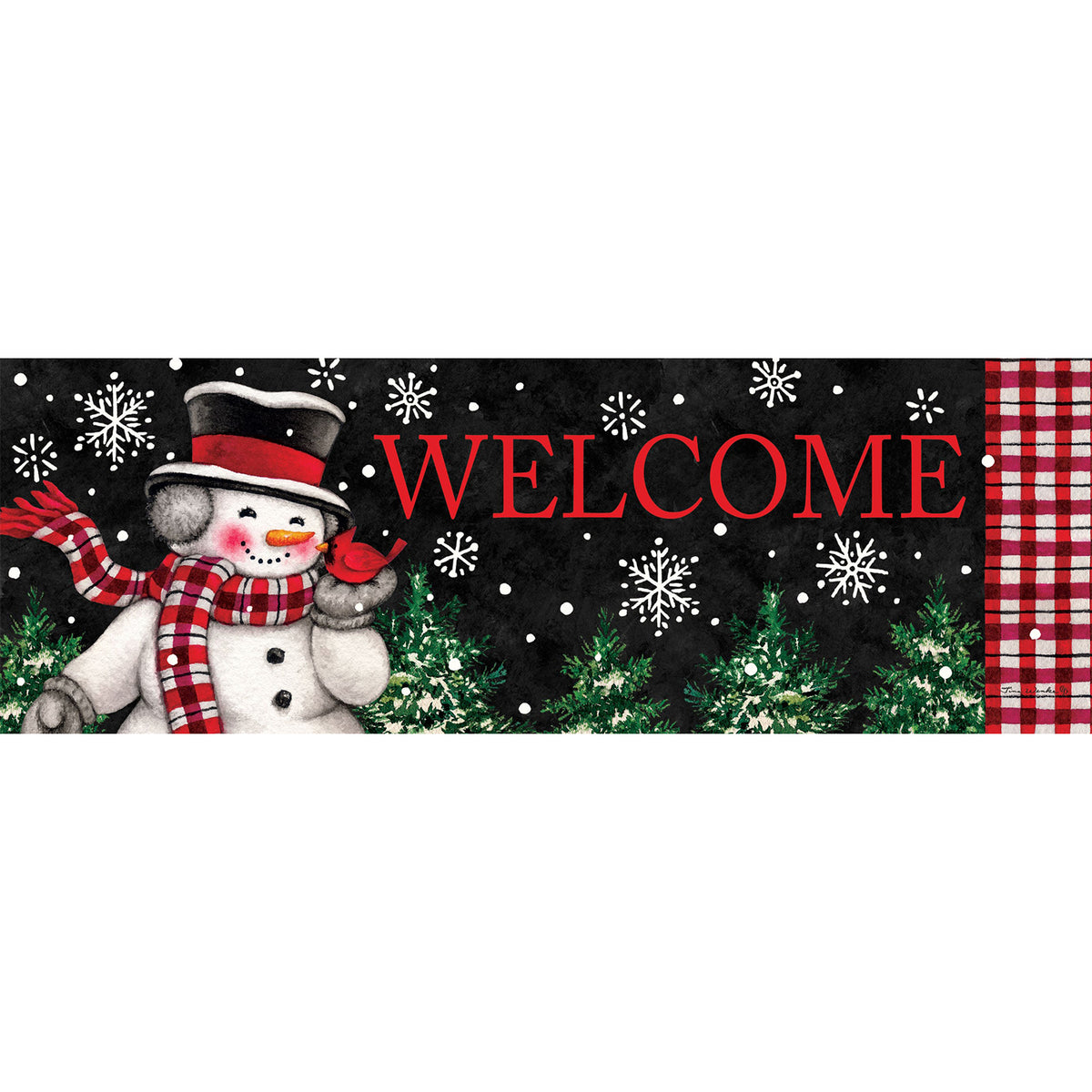 Custom Decor Snowman & Cardinal Signature Sign
