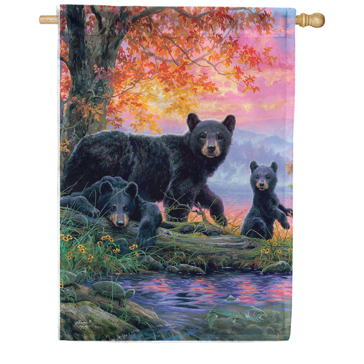 Custom Decor House Flag - Bear Family