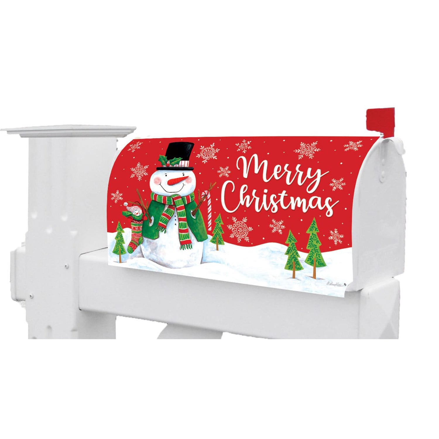 Custom Decor Mailbox Makeover - Red & Green Snowman