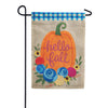 Custom Decor Burlap Garden Flag - Floral Pumpkin