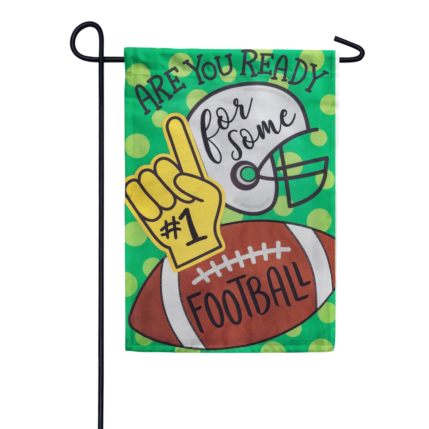Custom Decor Applique Garden Flag - Football