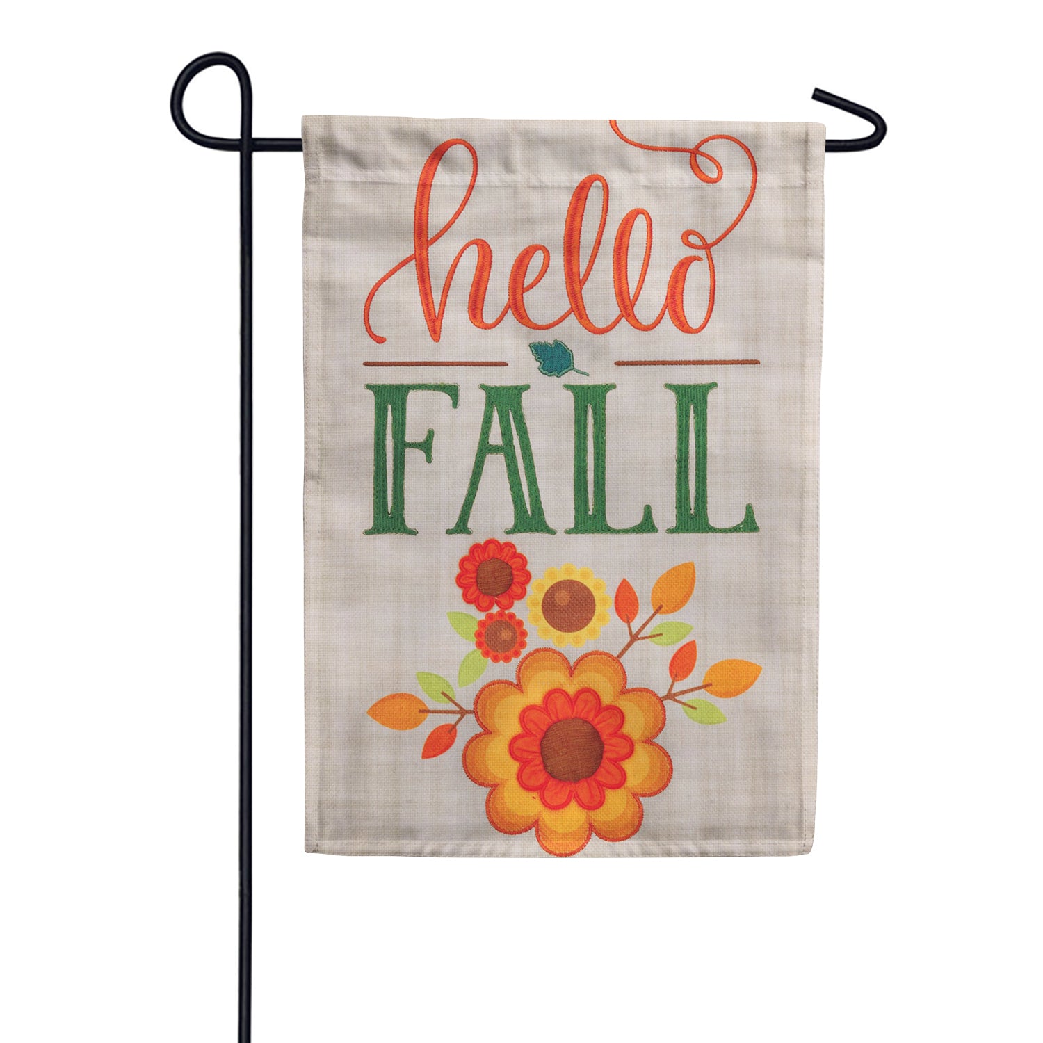 Custom Decor Burlap Garden Flag - Hello Flower