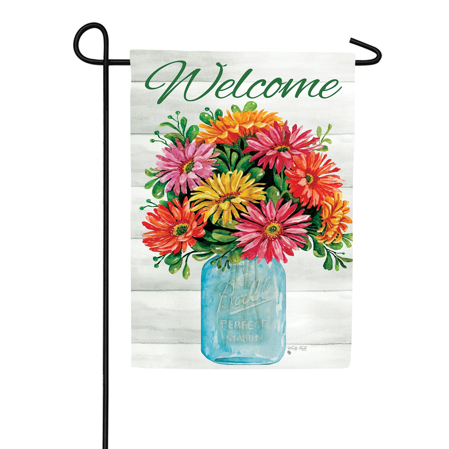 Gerbera Jar Garden Flag