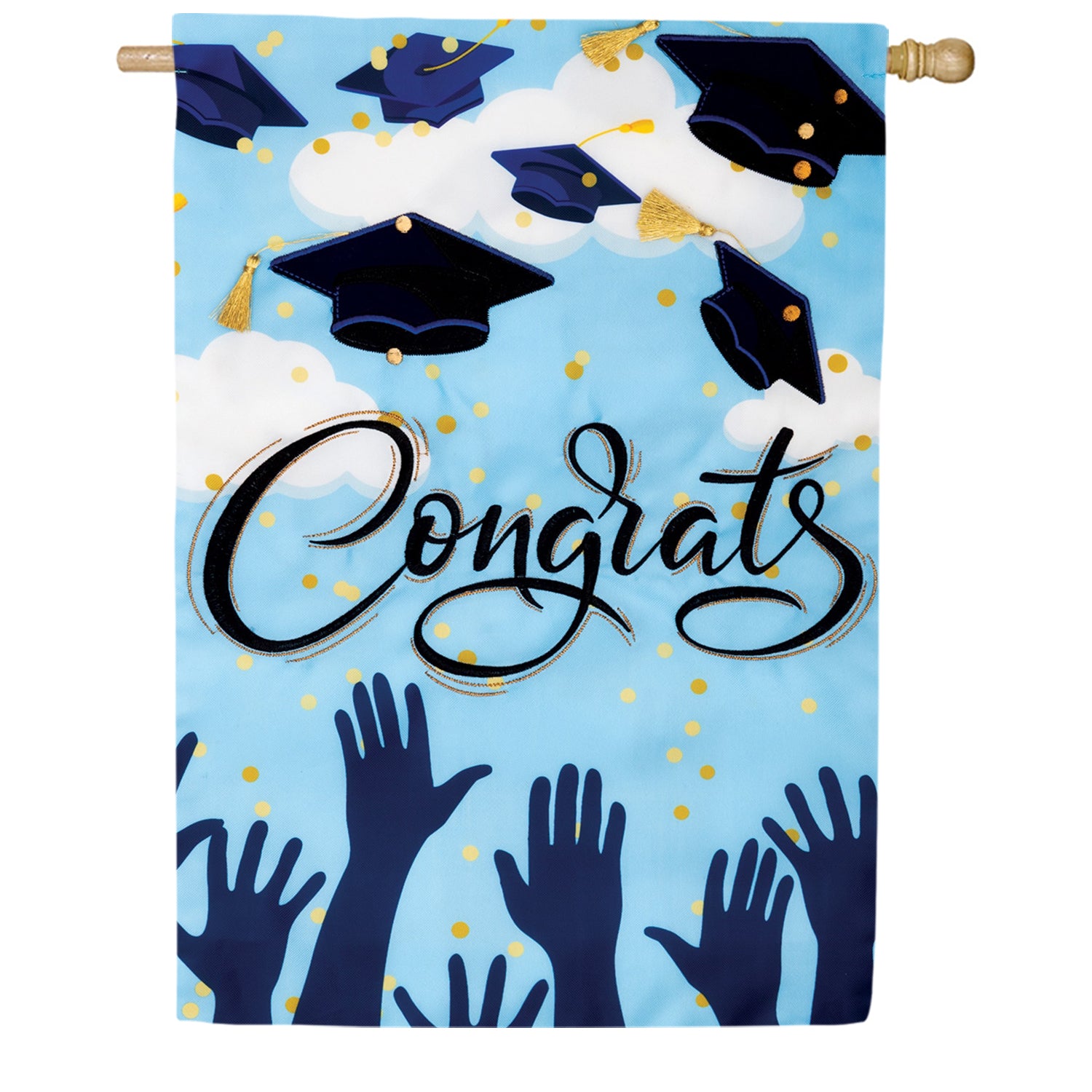 Custom Decor Applique House Flag - Congrats Grad