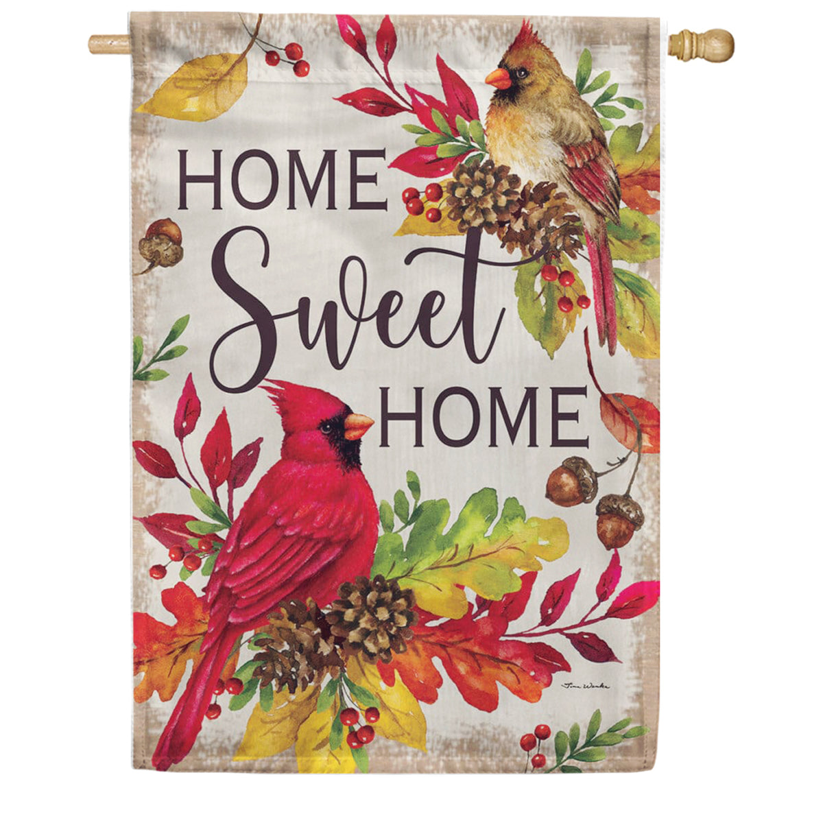 Custom Decor House Flag - Home Sweet Cardinals