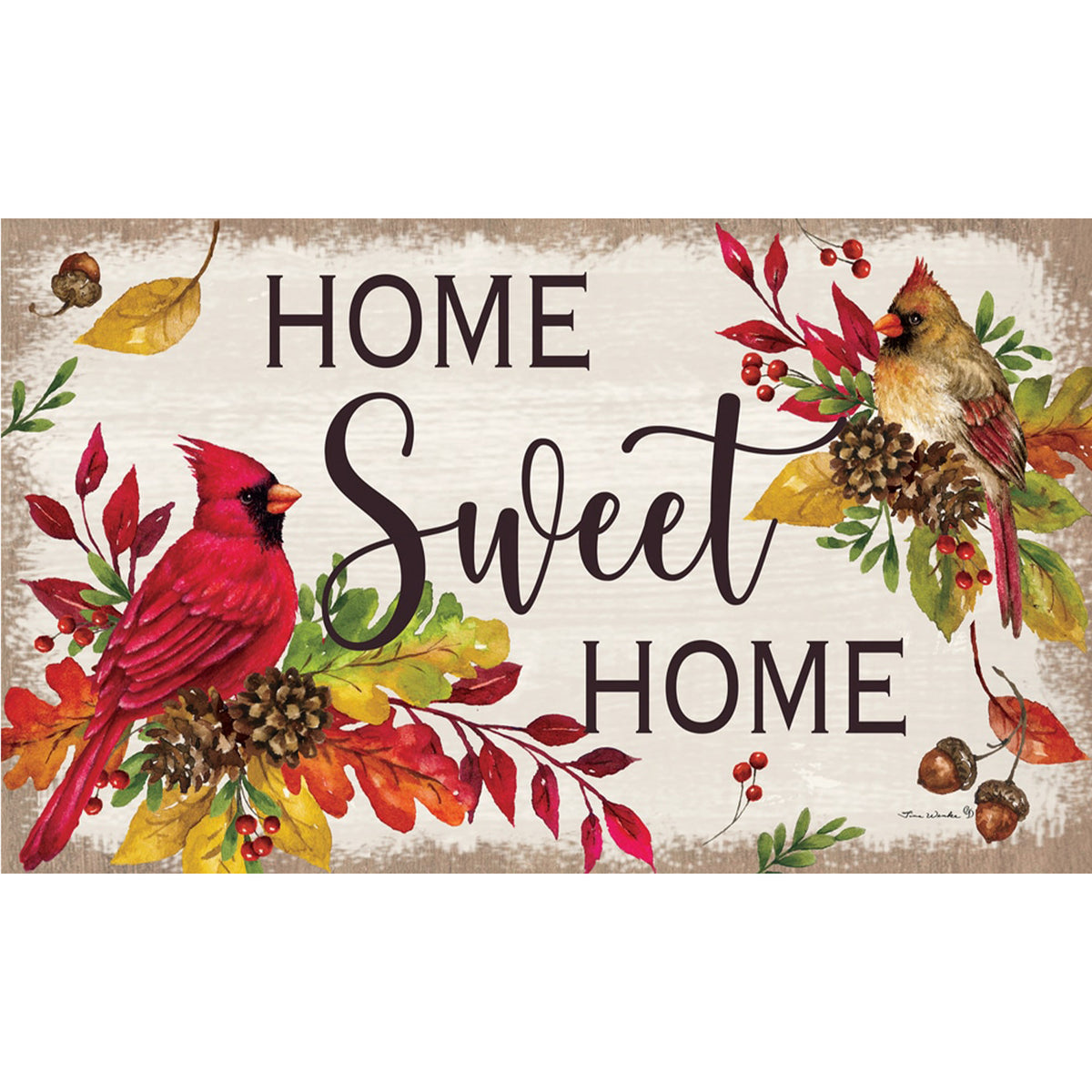 Custom Decor Mat - Home Sweet Cardinals