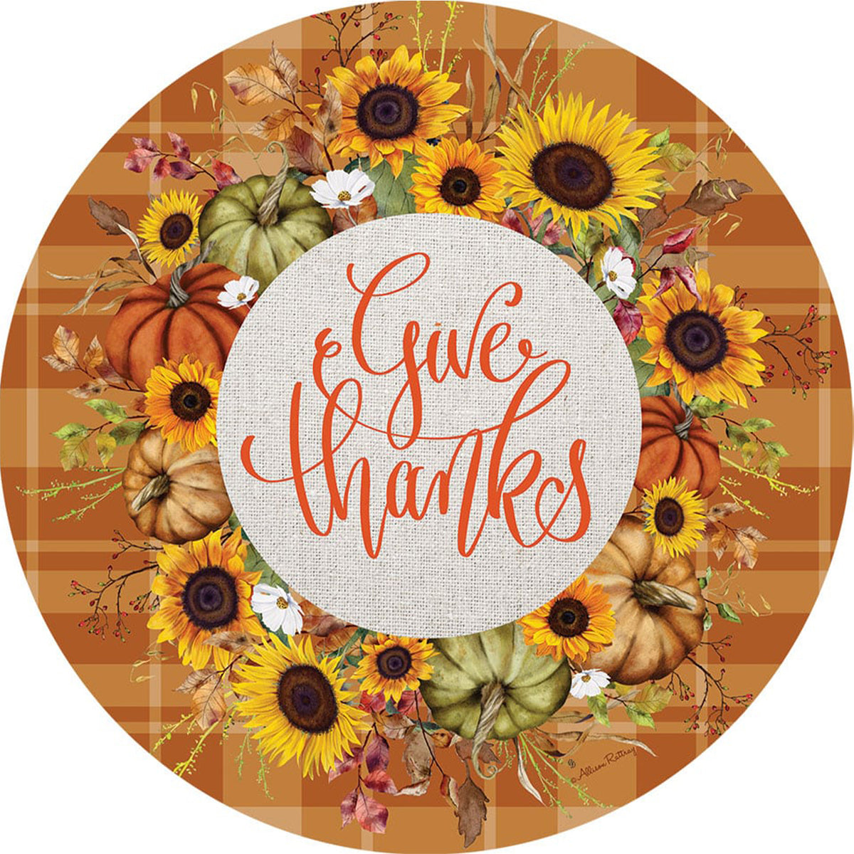 Custom Decor Accent Magnet - Give Thanks Wreath