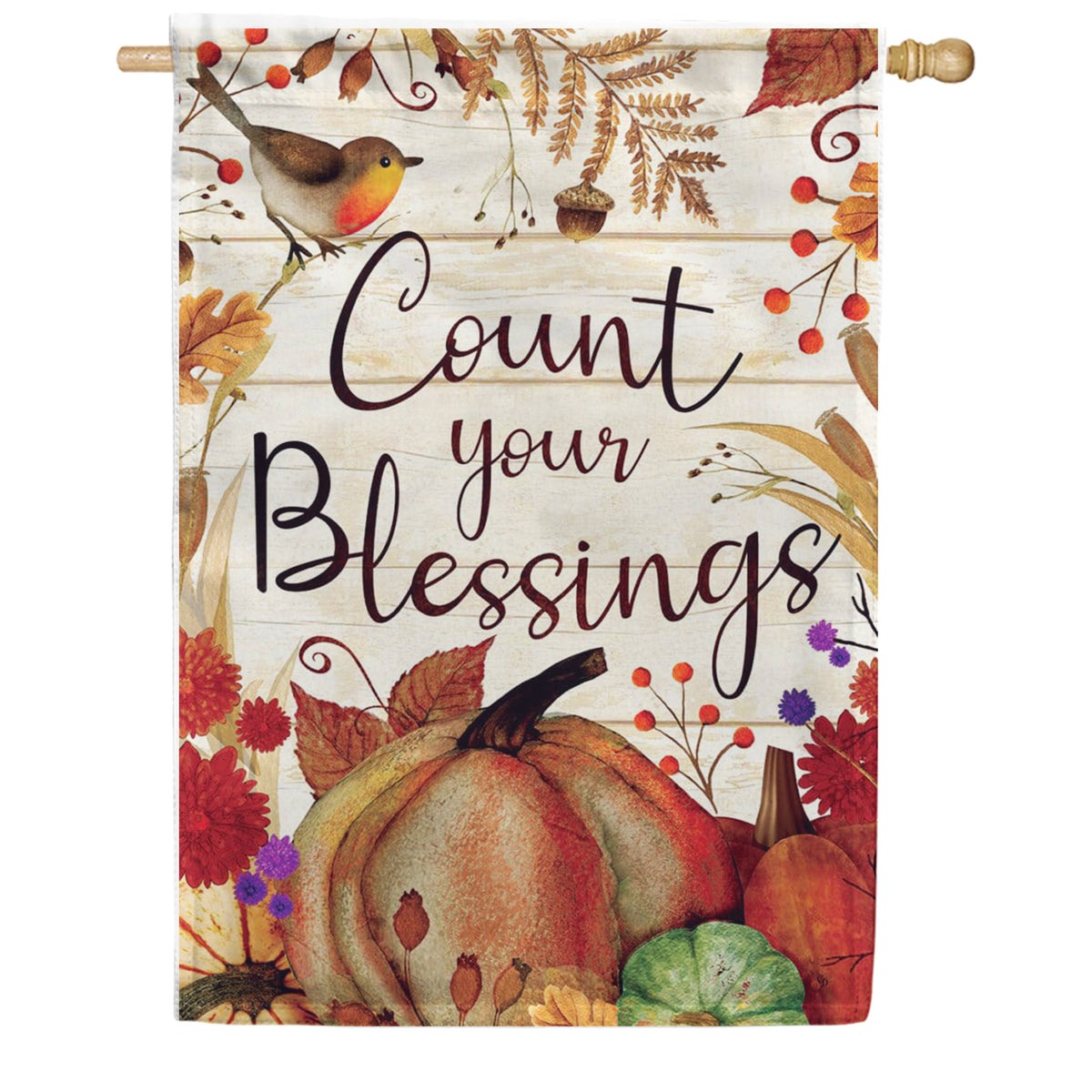Custom Decor Count Your Blessings House Flag
