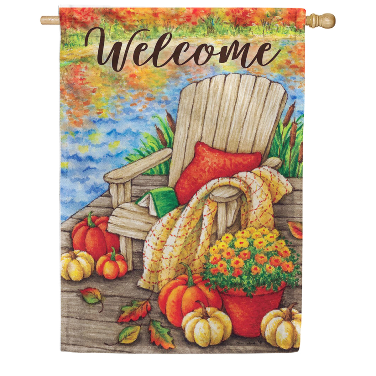 Custom Decor Waters Edge House Flag