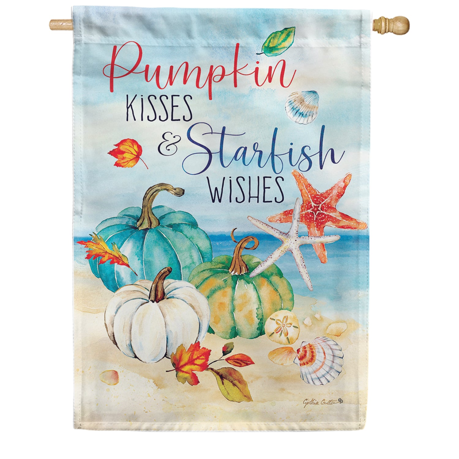 Custom Decor Pumpkin Kisses House Flag