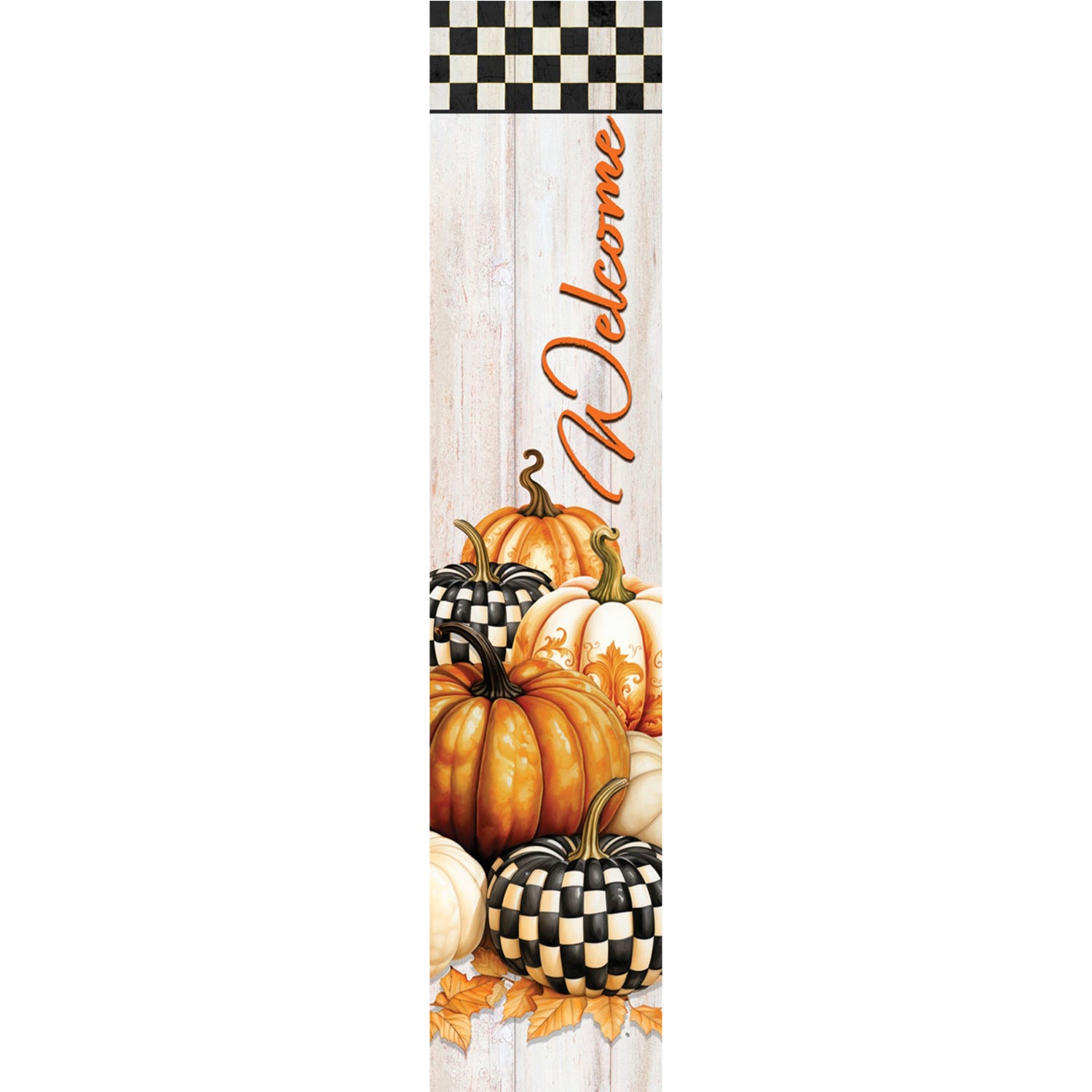 Custom Decor Yard Expression - Checkered Pumpkin