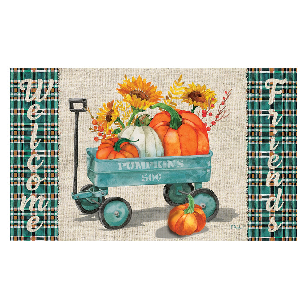 Custom Decor Mat - Pumpkin Wagon