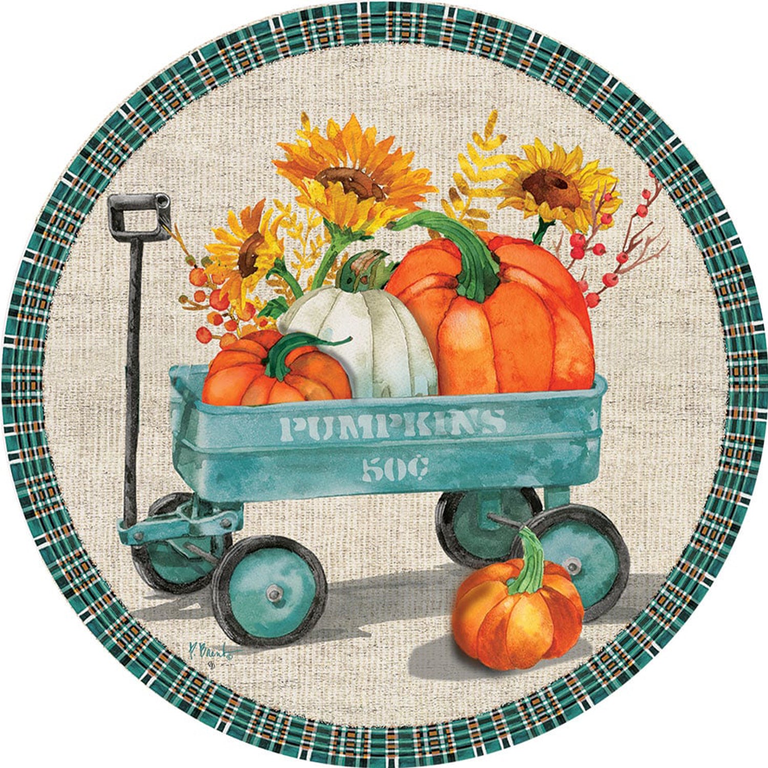 Custom Decor Accent Magnet - Pumpkin Wagon