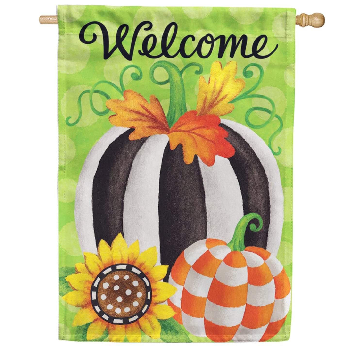 Custom Decor House Flag - Striped Pumpkin
