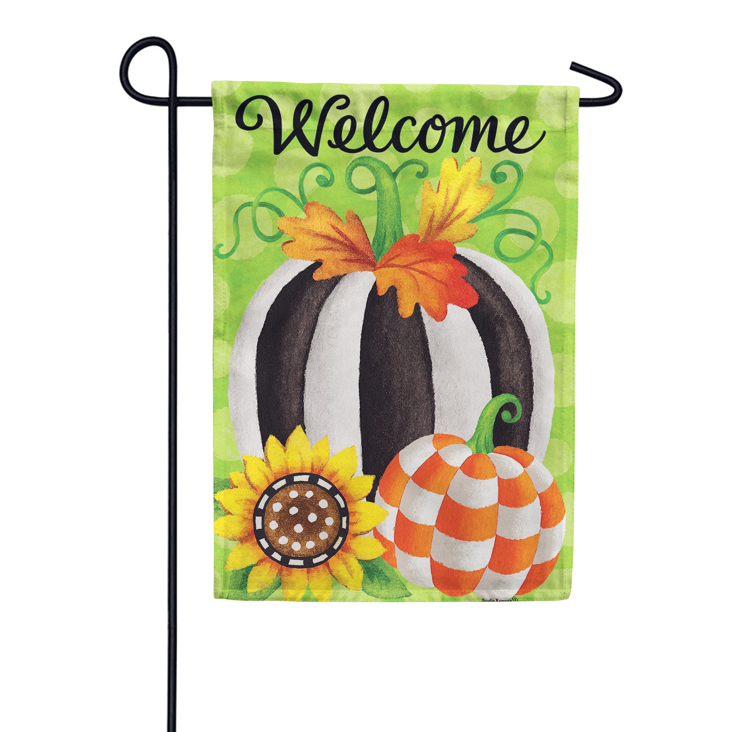 Custom Decor Garden Flag - Striped Pumpkin
