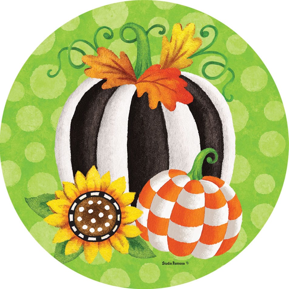 Custom Decor Accent Magnet - Striped Pumpkin