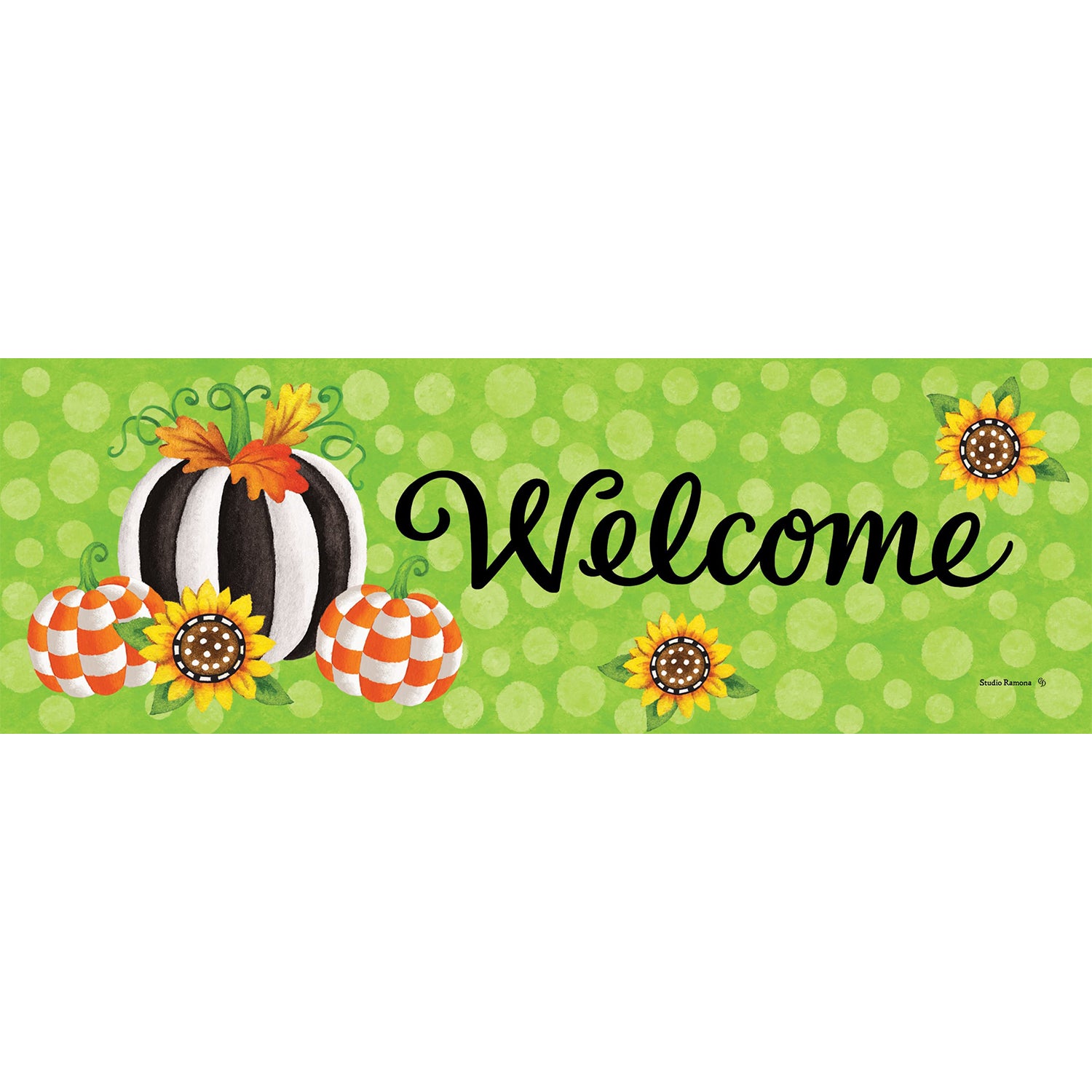 Custom Decor Striped Pumpkin Signature Sign