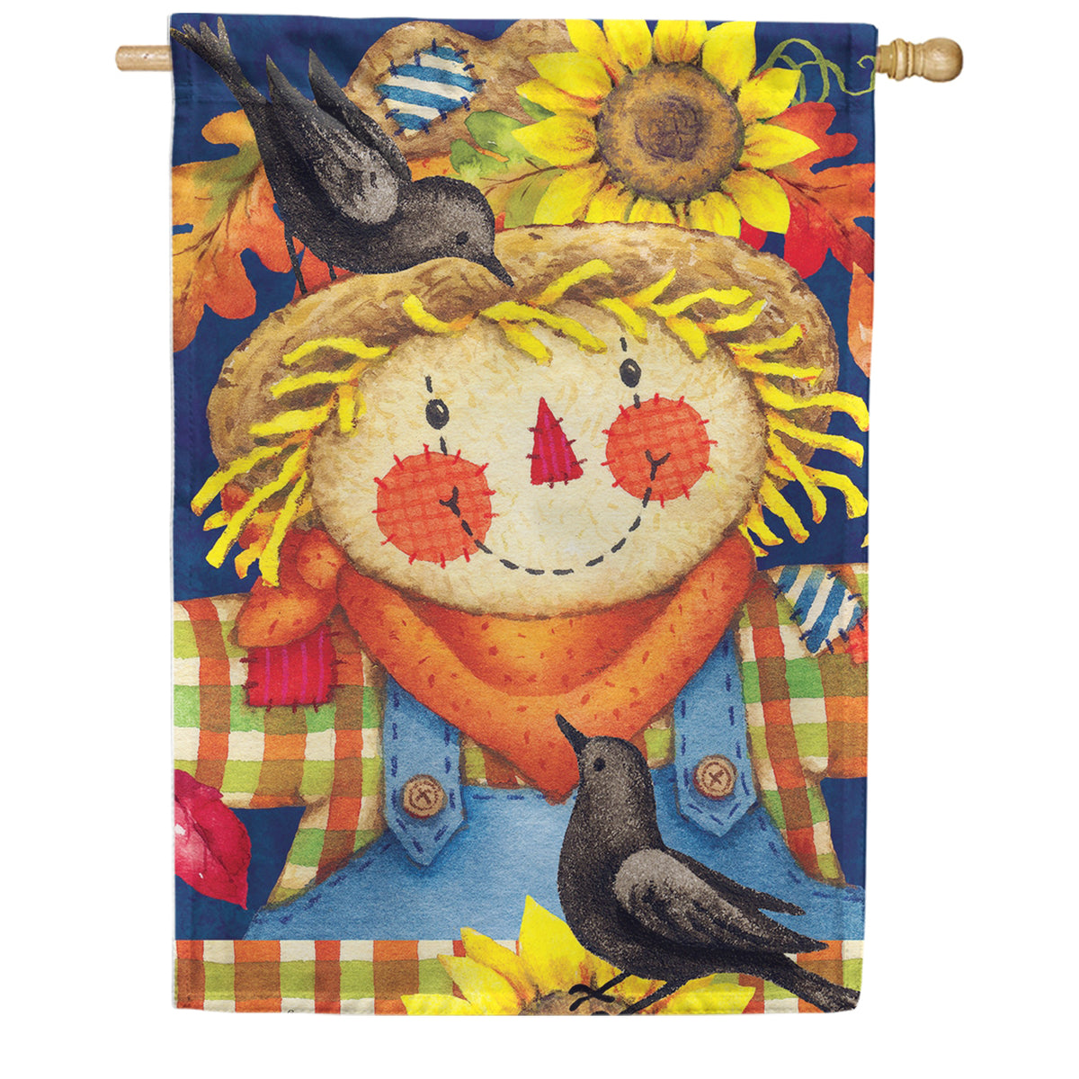 Custom Decor House Flag - Scarecrow Plaid