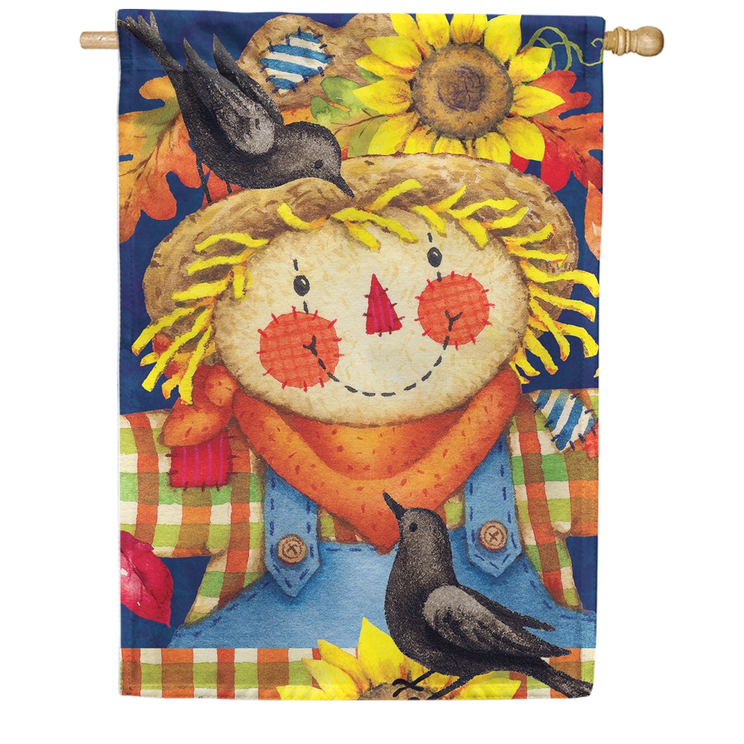 Custom Decor House Flag - Scarecrow Plaid