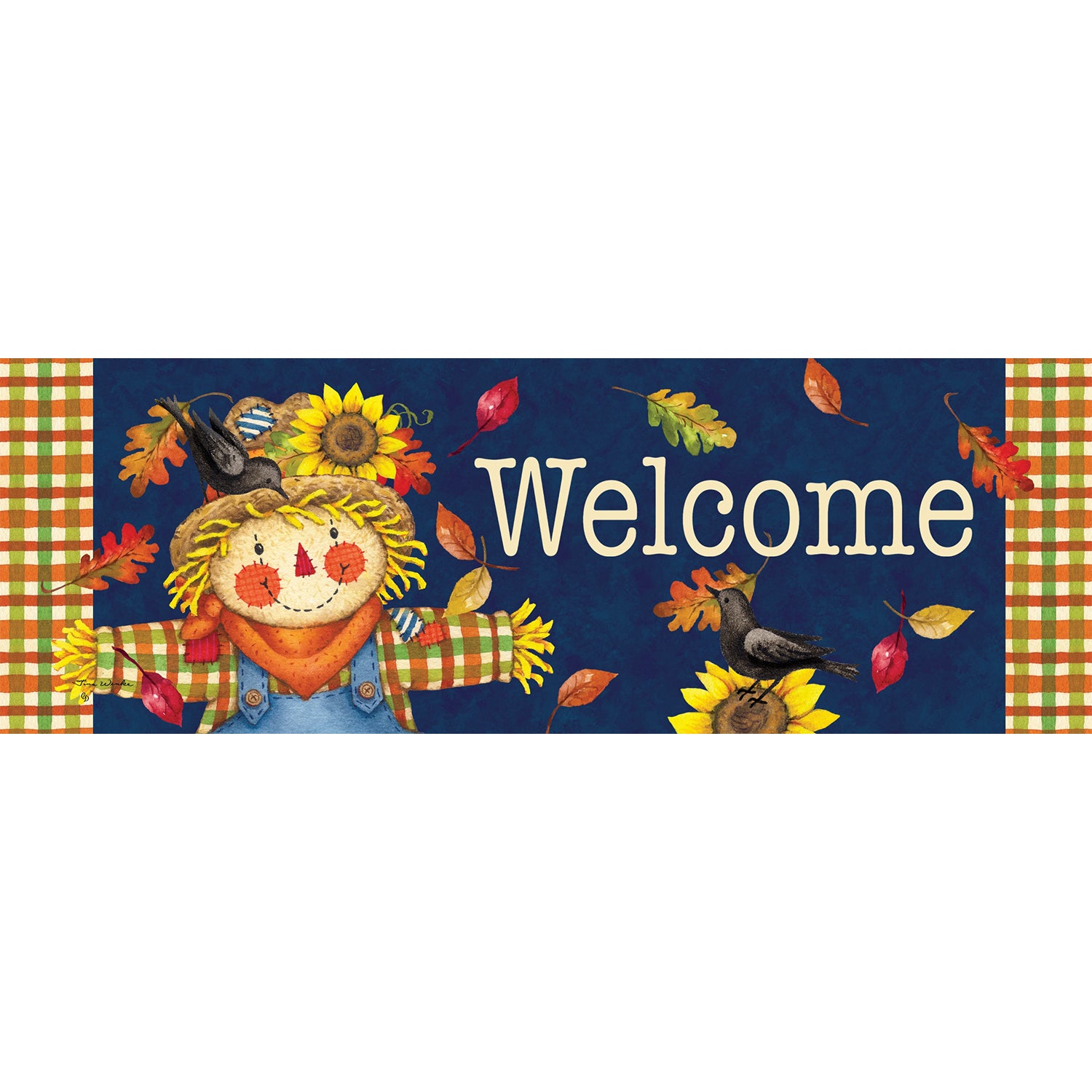 Custom Decor Scarecrow Plaid Signature Sign