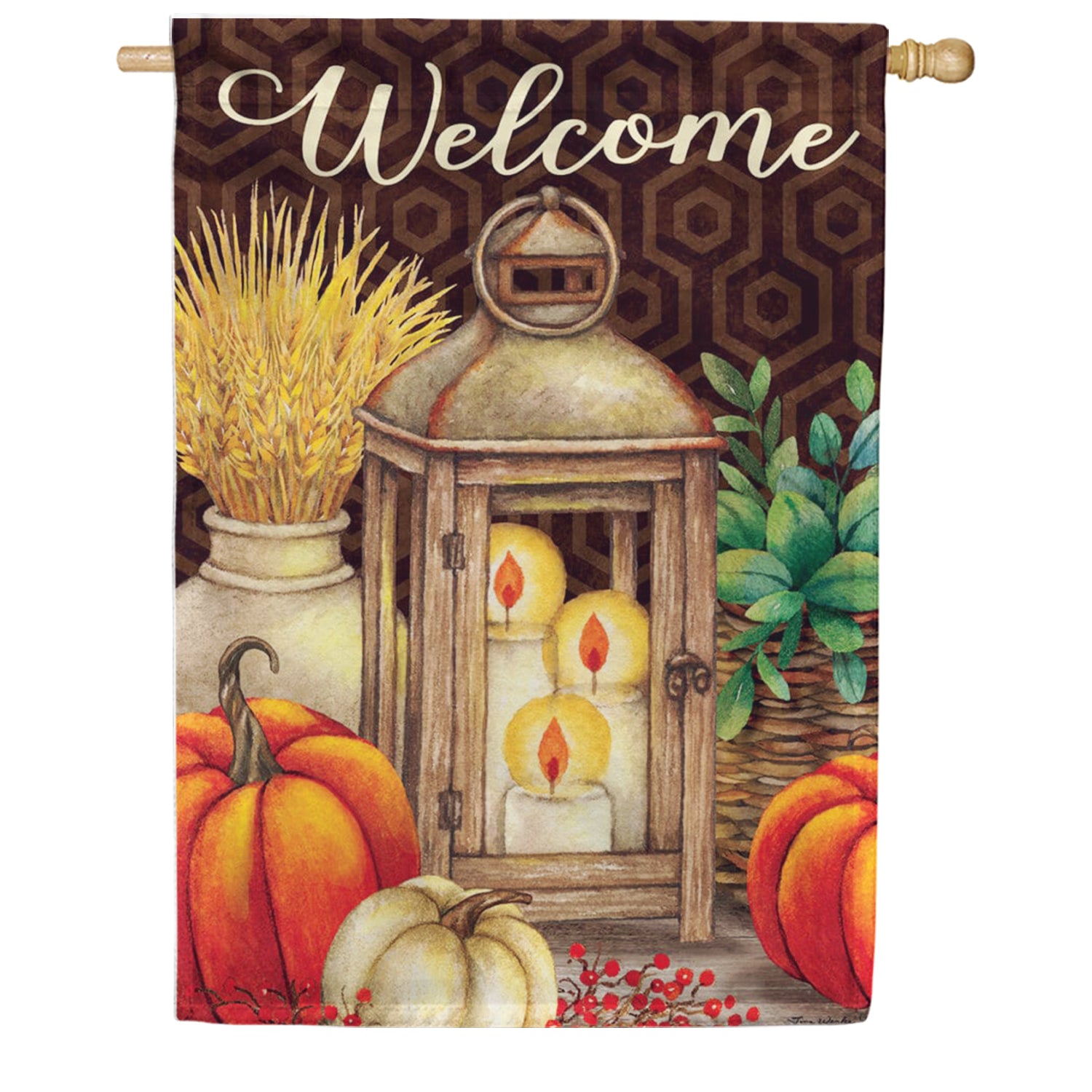 Custom Decor House Flag - Fall Lantern
