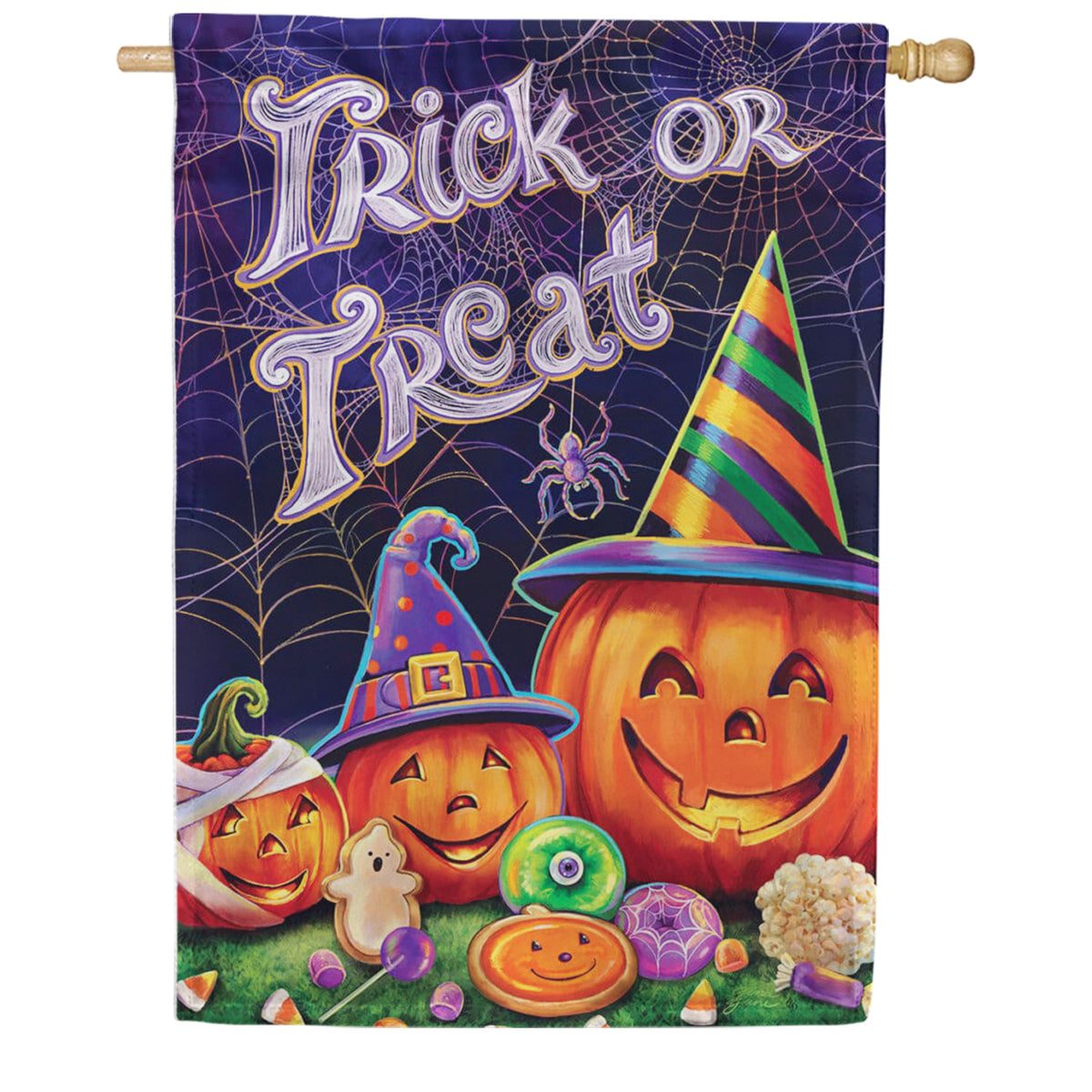 Custom Decor House Flag - Happy Pumpkins