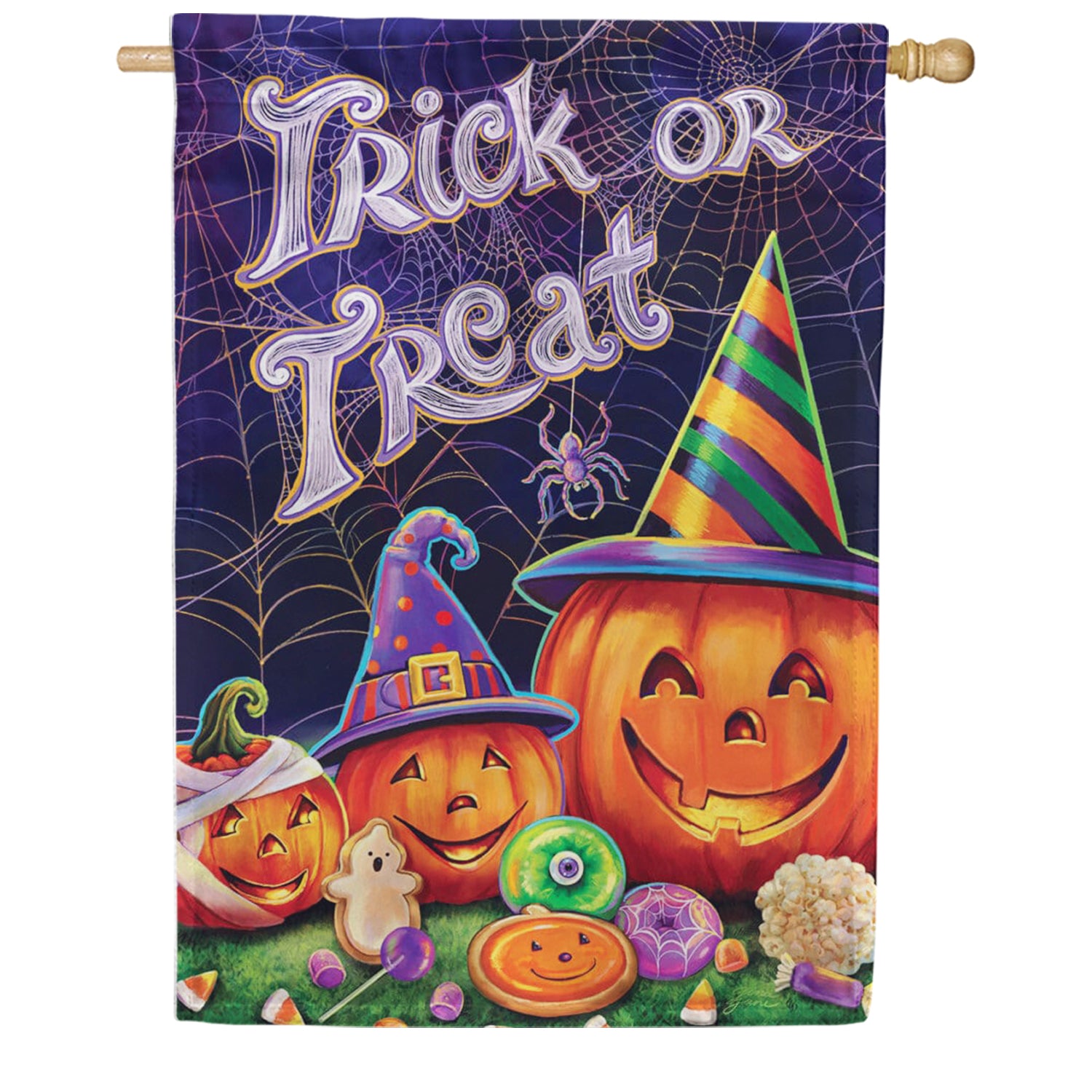Custom Decor House Flag - Happy Pumpkins