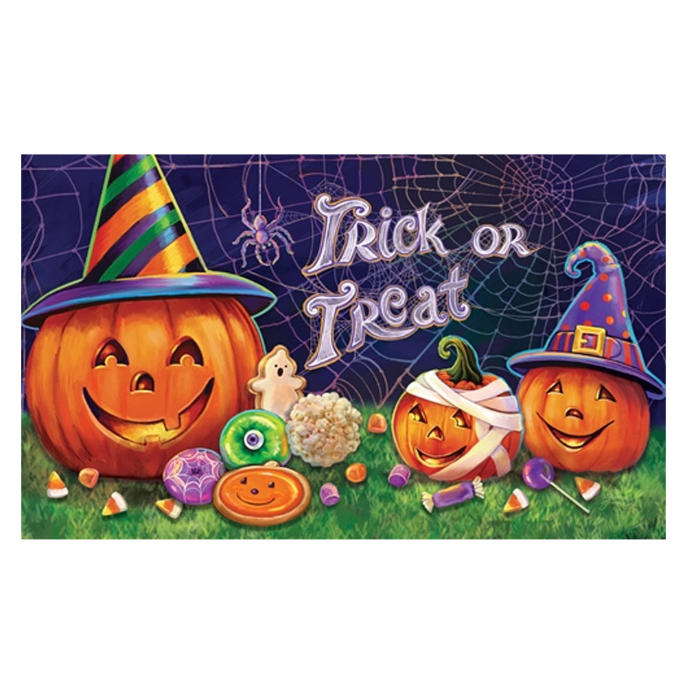 Custom Decor Trick or Treat Pumpkins Mat