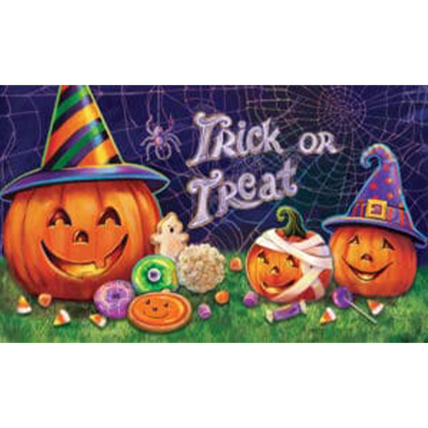 Custom Decor Trick or Treat Pumpkins Mat