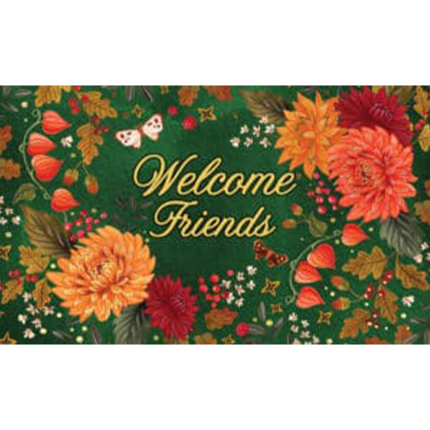 Custom Decor Welcome Friends Mums Mat