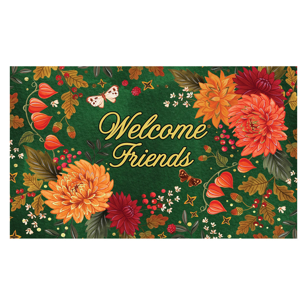 Custom Decor Welcome Friends Mums Mat