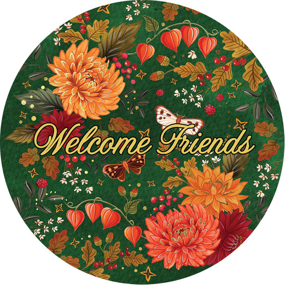 Custom Decor Accent Magnet - Mums on Green