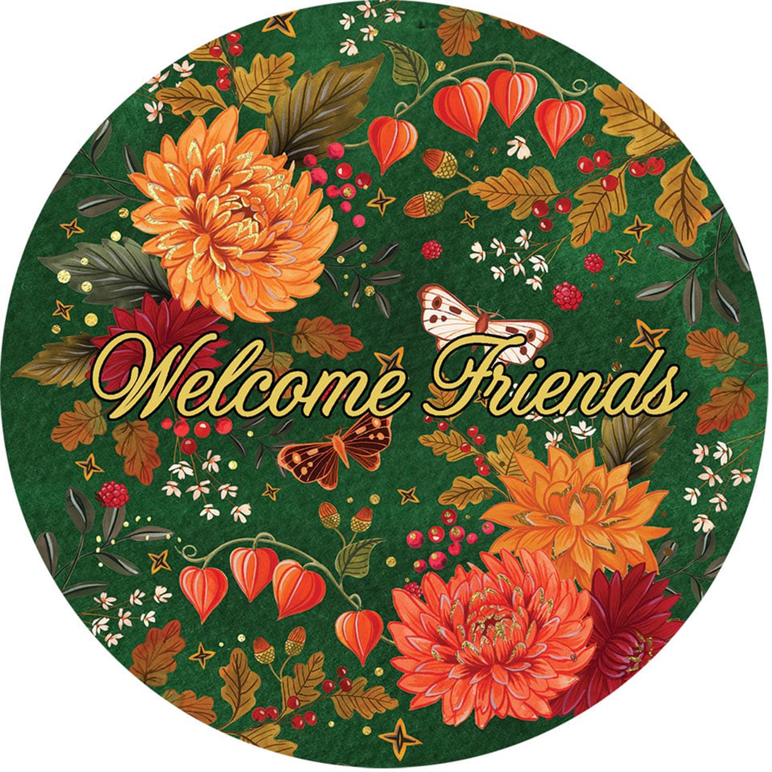 Custom Decor Accent Magnet - Mums on Green