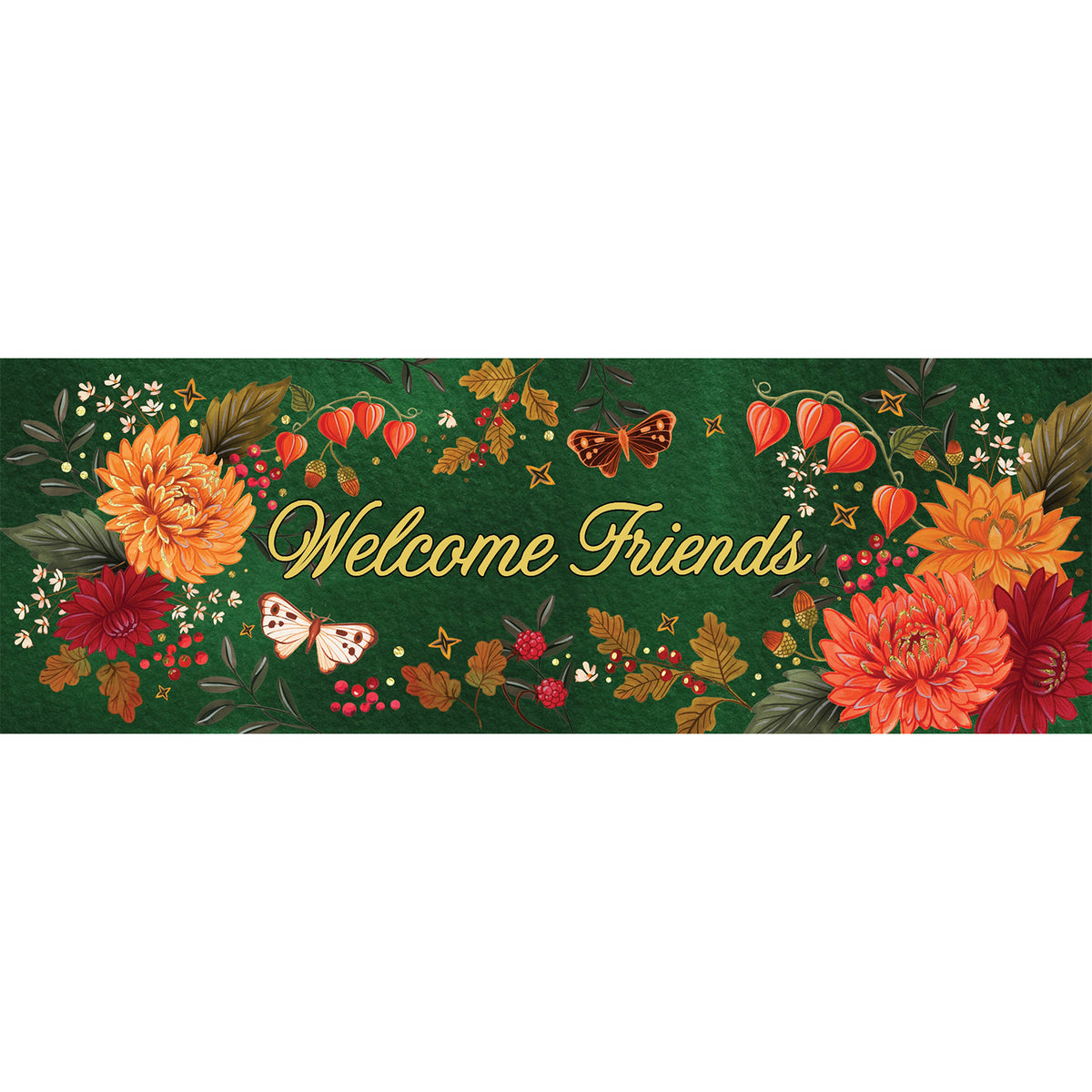 Custom Decor Mums on Green Signature Sign