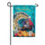 Custom Decor Happy Thanksgiving Teal Turkey Garden Flag