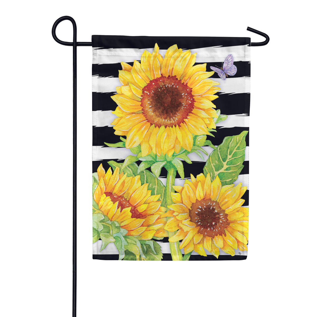 Custom Decor Sunflower Stripes House Flag