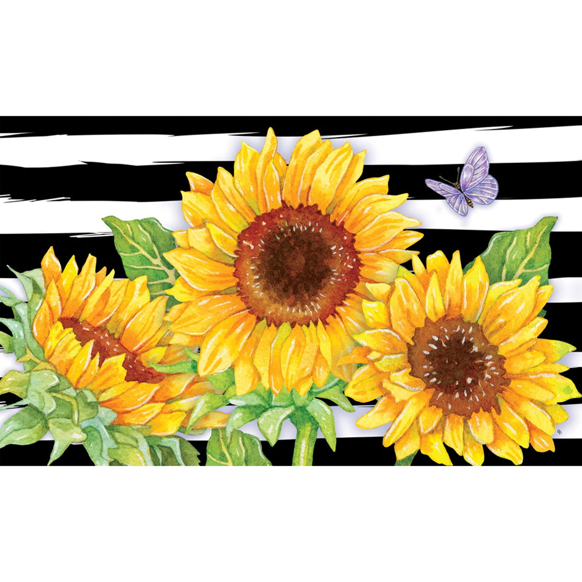 Custom Decor Sunflower Stripes Mat