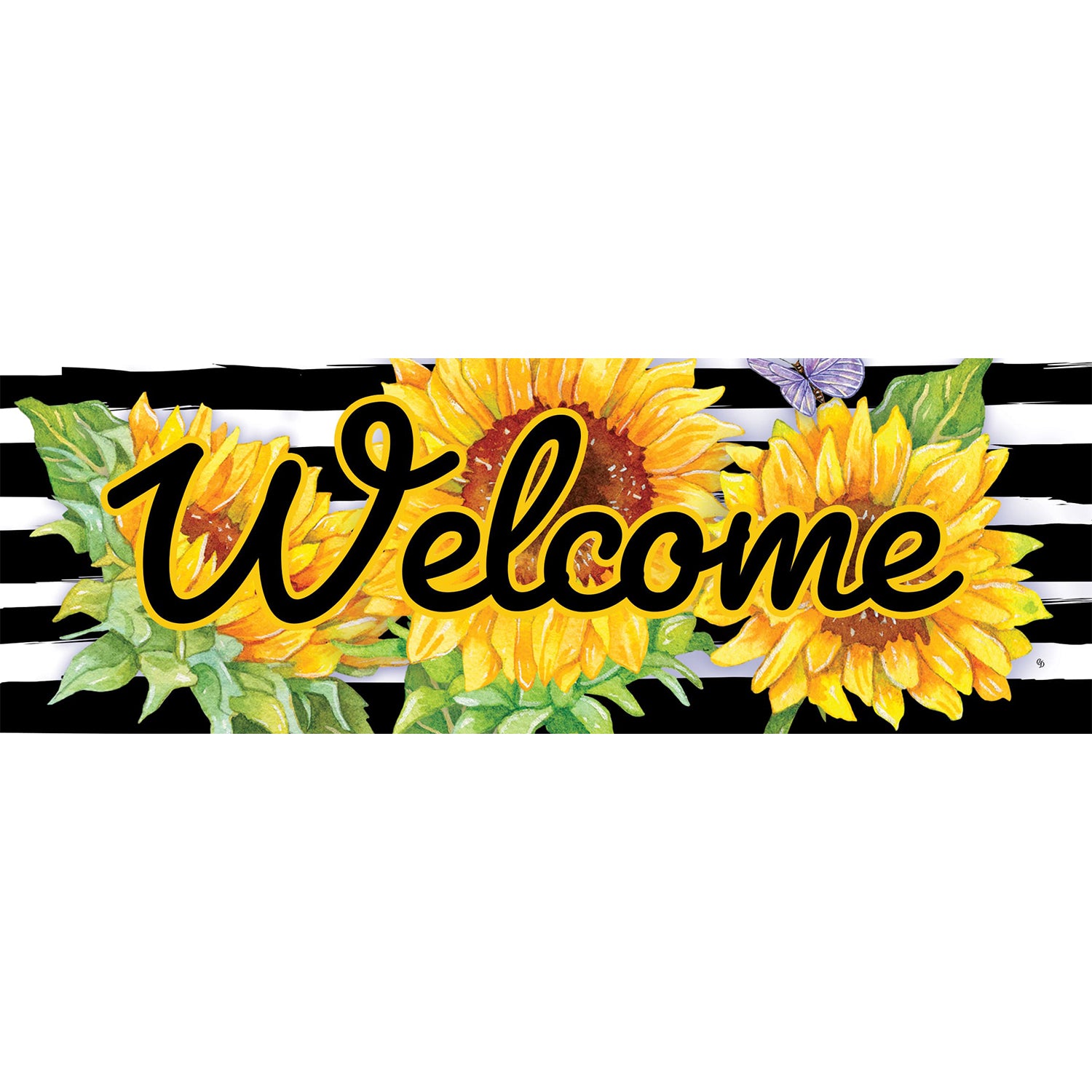 Custom Decor Sunflower Stripes Signature Sign